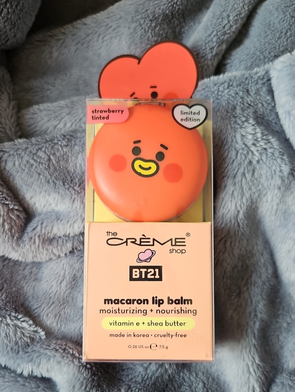 The Crème Shop BT21 Macaron Lip Balm - Strawberry Tinted (Orange)